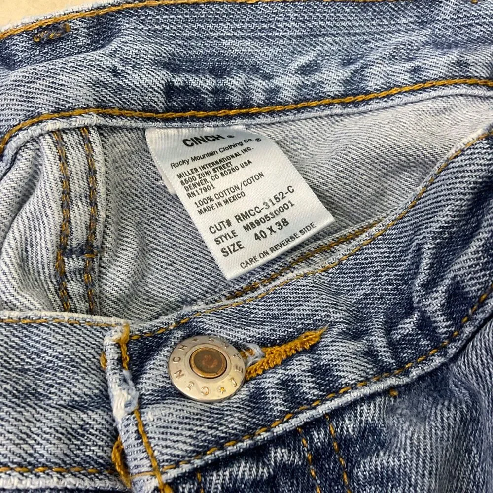 Cinch Western Denim Jeans Mens Green Label Relaxed Fit 40x36
